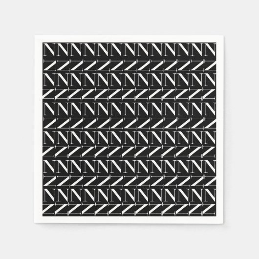 Serviette En Papier Lettre initiale monogramme N (Devant)