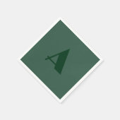 Serviette En Papier LETTRE INITIALE MONOGRAPHIQUE Personnalisée Vert c (Coin)