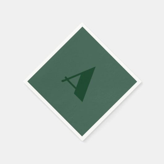 Serviette En Papier LETTRE INITIALE MONOGRAPHIQUE Personnalisée Vert c (Coin)