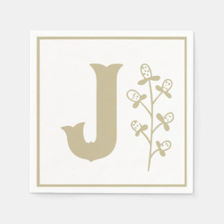 Serviette En Papier Lettre J Alphabet Block Baby shower neutre entre l