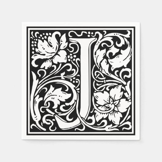Serviette En Papier Lettre J Monogramme médiéval Art Nouveau (Devant)