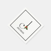 SERVIETTE EN PAPIER LETTRE JAUNE DE BEAUTÉ MONOGRAPHIQUE JAUNE (Coin)