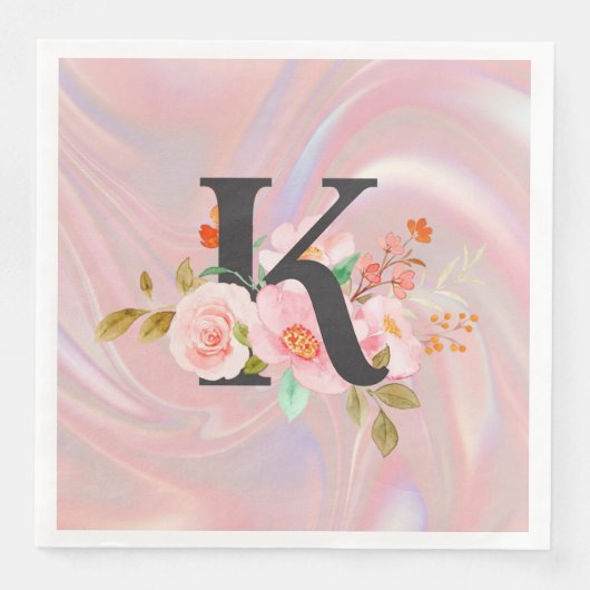 Serviette En Papier Lettre K (Devant)