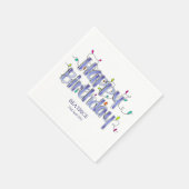 Serviette En Papier Lettré main Dusty Bleu Joyeux anniversaire (Coin)