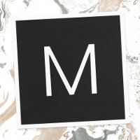 Lettre minimaliste moderne noire et blanche