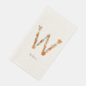 Serviette En Papier Lettre monogramme de l'alphabet floral " W" (Coin)