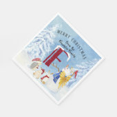 Serviette En Papier Lettre monogramme F Adorable Angel Snowman Forest (Coin)