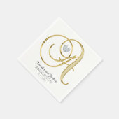 Serviette En Papier Lettre Monogramme personnalisée 'Un Mariage blanc  (Coin)
