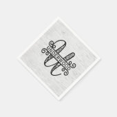 Serviette En Papier Lettre monogramme U avec nom de famille (Coin)