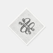 Serviette En Papier Lettre monogramme V avec nom de famille (Coin)