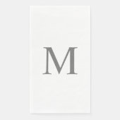 Serviette En Papier Lettre monogrammes Fête des mariées Mariage gris p (Devant)