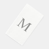 Serviette En Papier Lettre monogrammes Fête des mariées Mariage gris p (Coin)