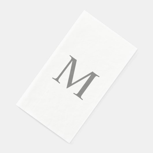 Serviette En Papier Lettre monogrammes Fête des mariées Mariage gris p (Coin)
