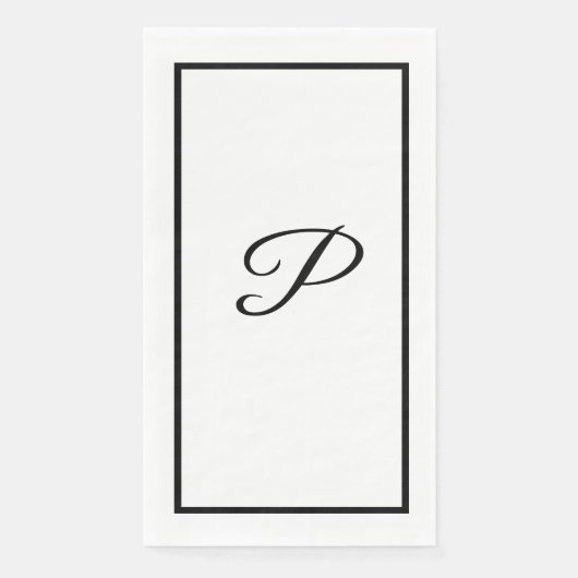 Serviette En Papier Lettre monogrammes Mariage de Fête des mariées noi (Devant)