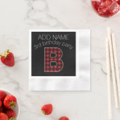 Serviette En Papier Lettre monographie B - buffle plaid rouge noir (En situation)