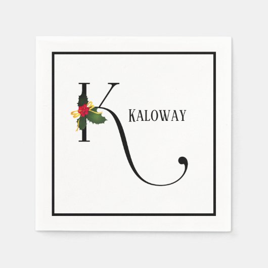 Serviette En Papier Lettre monographie de Noël K Papier personnalisé (Devant)