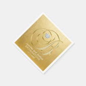 Serviette En Papier LETTRE MONOGRAPHIQUE B OR Mariage coeur Foil (Coin)