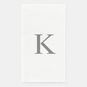 Serviette En Papier LETTRE MONOGRAPHIQUE Initiales gris blanc