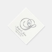 Serviette En Papier Lettre monographique personnalisée S Mariage blanc (Coin)