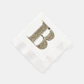 SERVIETTE EN PAPIER LETTRE MONOMOBILE INITIALE B ÉCLAIRÉE D'OR (Coin)