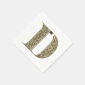SERVIETTE EN PAPIER LETTRE MONOMOBILE INITIALE D OR ÉCLAIRÉE (Coin)