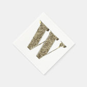 SERVIETTE EN PAPIER LETTRE MONOMOBILE INITIALE W OR ÉCLAIRÉE (Coin)