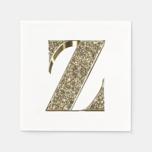 SERVIETTE EN PAPIER LETTRE MONOMOBILE Z INITIAL ÉLÉGANT ÉCLAIRANT