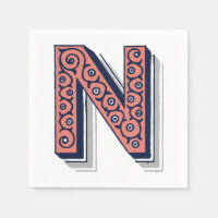Lettre "N" Elégant Brodé