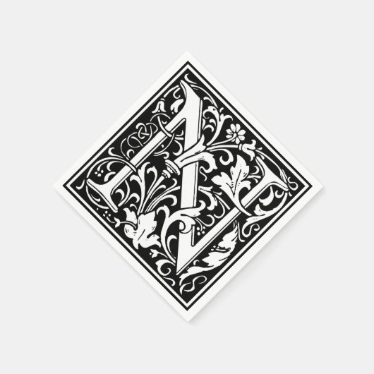 Serviette En Papier Lettre N Monogramme médiéval Art Nouveau (Coin)