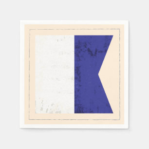 Serviette En Papier Lettre nautique "A" Signal Indicateur