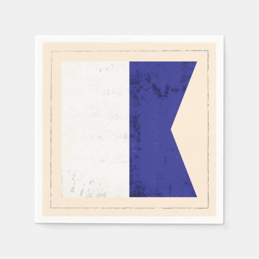 Serviette En Papier Lettre nautique "A" Signal Indicateur (Devant)