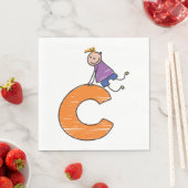 SERVIETTE EN PAPIER LETTRE ORANE C (En situation)