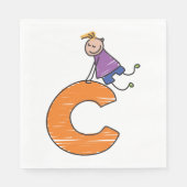 SERVIETTE EN PAPIER LETTRE ORANE C (Devant)