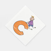 SERVIETTE EN PAPIER LETTRE ORANE C (Coin)