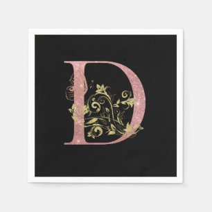 Serviette En Papier Lettre Parties scintillant rose D