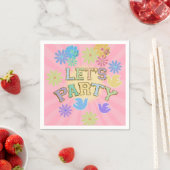 Serviette En Papier Lettre Patch Anniversaire Parti Rétro Preppy Hippi (En situation)