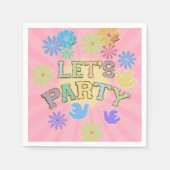 Serviette En Papier Lettre Patch Anniversaire Parti Rétro Preppy Hippi (Devant)