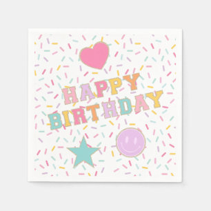 Serviette En Papier Lettre preppy Patch Plaques papier d'anniversaire