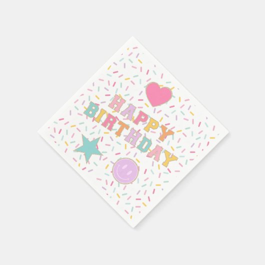 Serviette En Papier Lettre preppy Patch Plaques papier d'anniversaire (Coin)