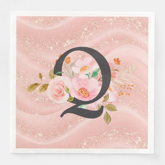Serviette En Papier Lettre Q (Devant)