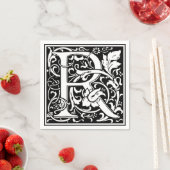 Serviette En Papier Lettre R Monogramme médiéval Art Nouveau (En situation)