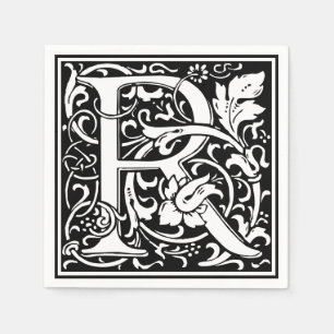 Serviette En Papier Lettre R Monogramme médiéval Art Nouveau