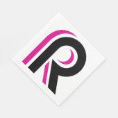 Serviette En Papier LETTRE Rose ET NOIR R (Coin)