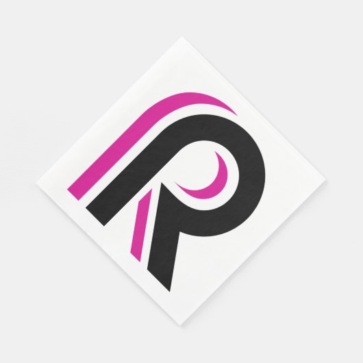 Serviette En Papier LETTRE Rose ET NOIR R (Coin)