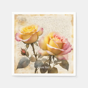 Serviette En Papier Lettre Rose mignonne Imaginaire Écrits