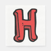 Serviette En Papier Lettre rouge gras H Fun Alphabet (Devant)