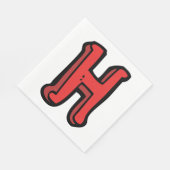 Serviette En Papier Lettre rouge gras H Fun Alphabet (Coin)