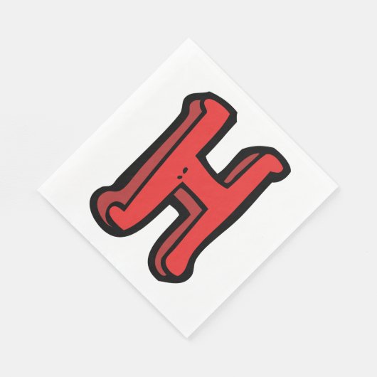 Serviette En Papier Lettre rouge gras H Fun Alphabet (Coin)