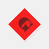 Serviette En Papier LETTRE ROUTE FROIDE MODÈLE MONogramme | Rouge (Coin)