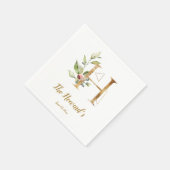 Serviette En Papier Lettre stylisée H Mariage Floral serviettes (Coin)